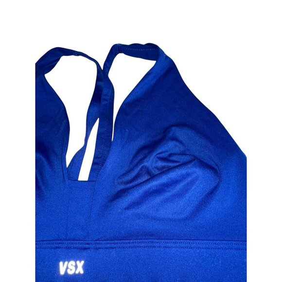 Victoria Secret VSX Sports Bra Size Medium Blue Wire Free - Picture 3 of 7